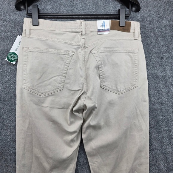 Johnnie O Hugo Straight Fit Pants Beige Men's Size 33x34 Cotton Blend New - Picture 5 of 11